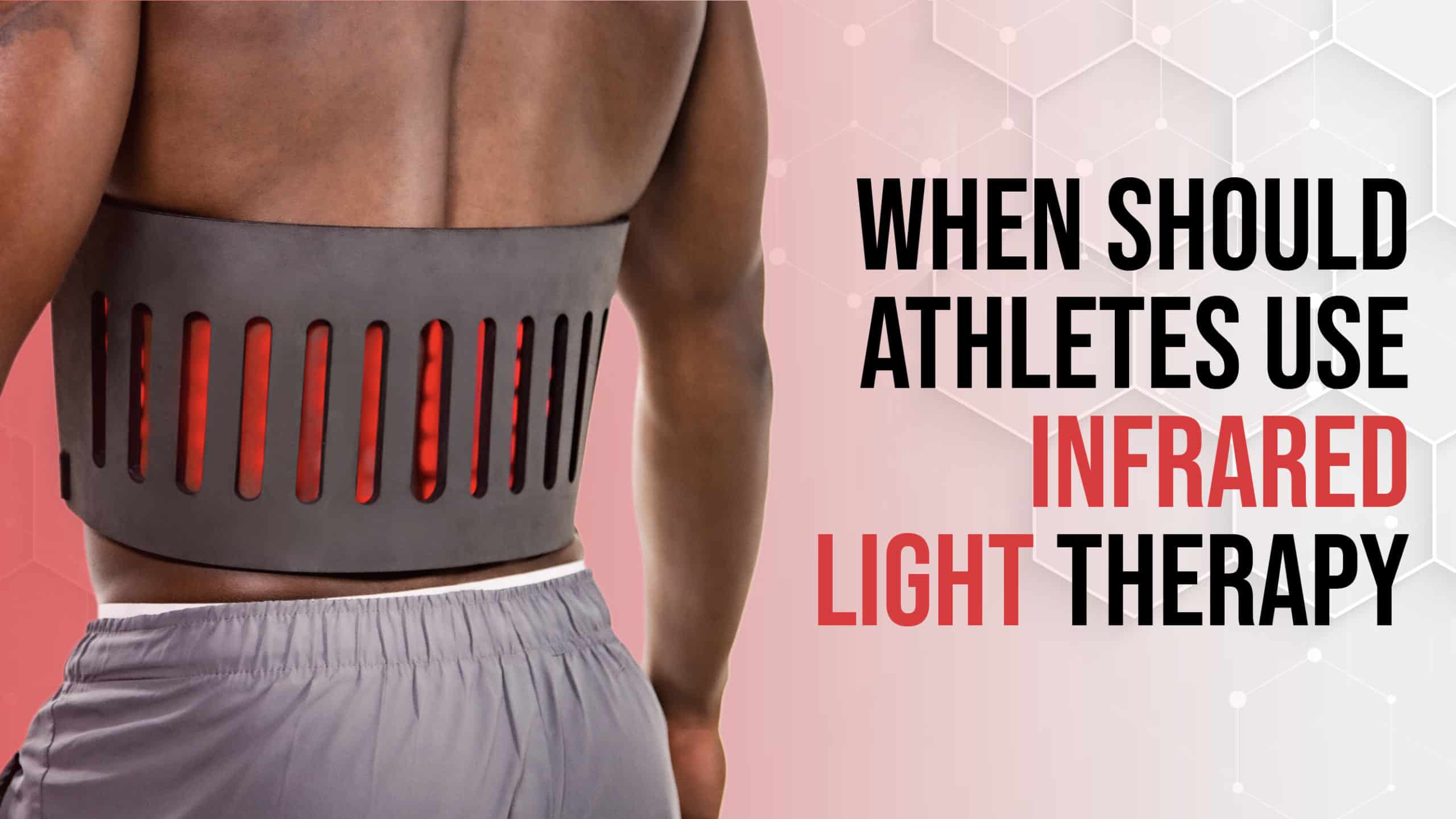 A athlete wearing the BodyGuard infrared light treatment harness.